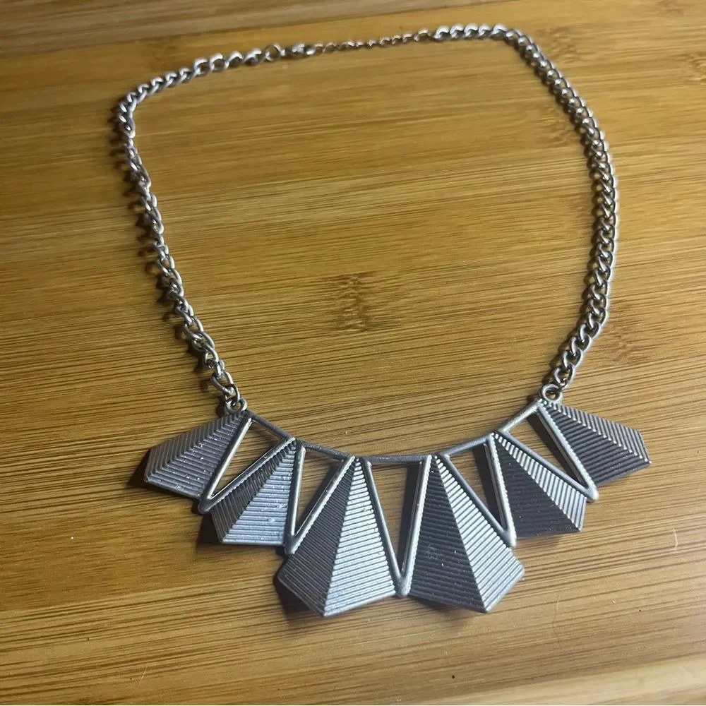 Geometric Silver Necklace